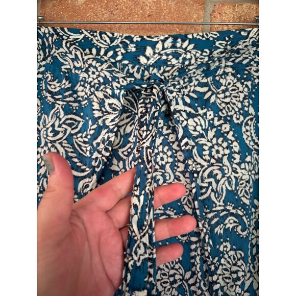 Zara Bohemian Paisley Printed Pareo Pants With Tie Waist For Women Size S - Picture 10 of 15